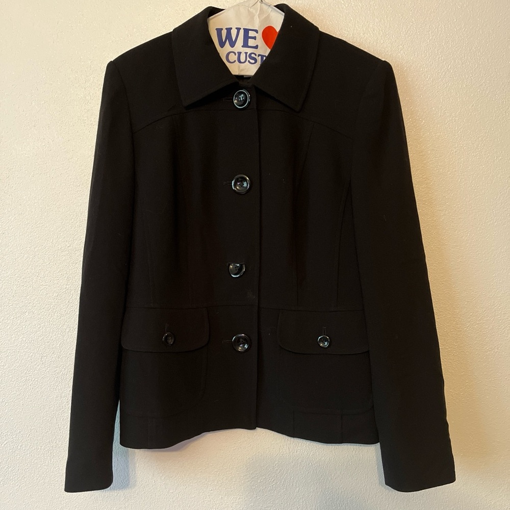 Talbots Black Blazer Structured Professional Design